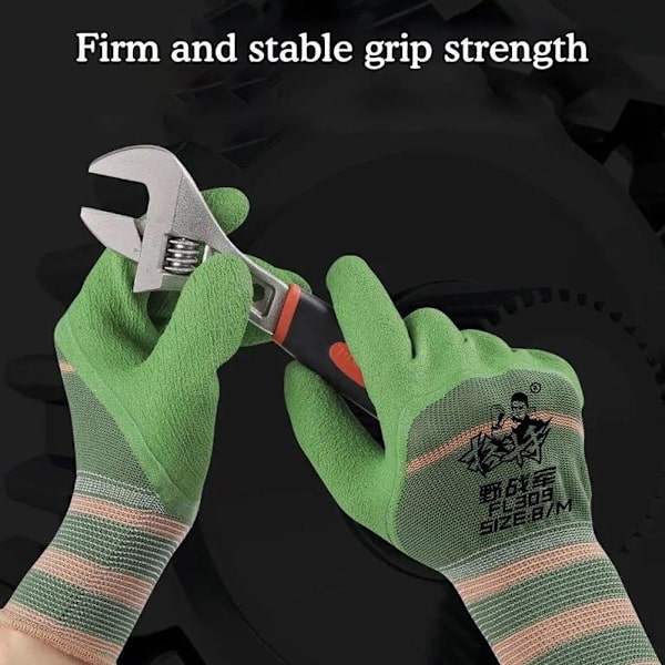 1 par skyddande säkerhetshandskar för arbete, färgning, nylon, mekanikerhandskar U4L8 army green 1 pair
