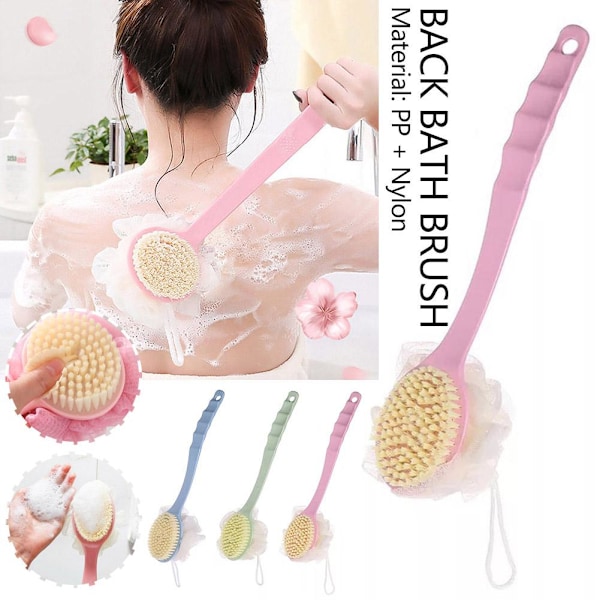 2 i 1 Långhandtag Badborste Ryggskrubb för Dusch Loofah Sp Multicolor one-size