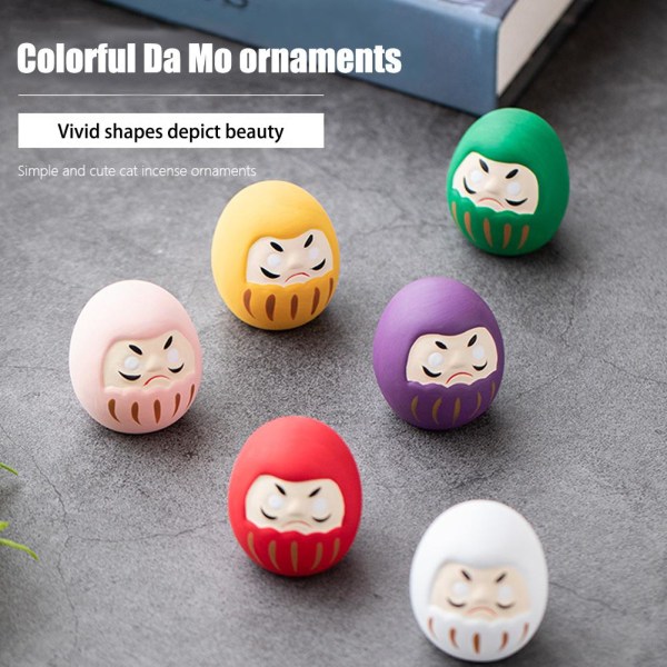 Japansk traditionell stil Daruma docka, staty prydnad kreativ green 1pcs