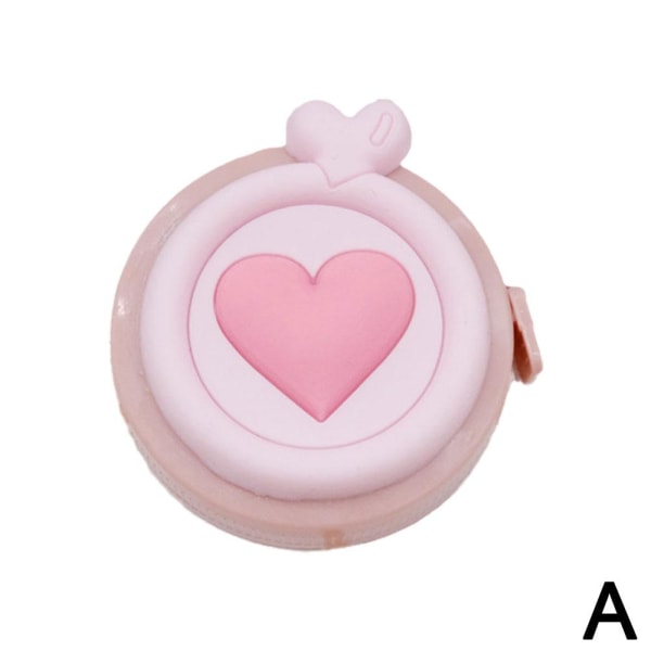 Macaron Mini måttband Infällbar söt tecknad mått T pink 1pcs