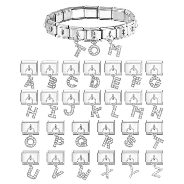 Italienska modulära berlockarmband, passar alla 9 mm italienska armband - A-Ö tecken C 1pc