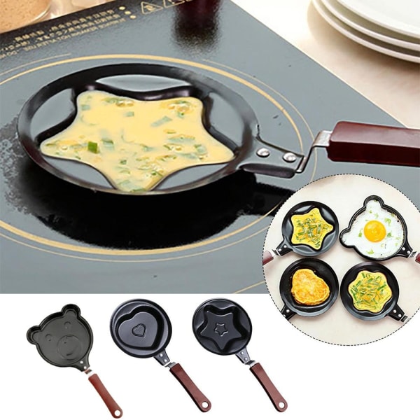 RJSQAQE Miniägg- och omelettpanna, nonstick stekpanna, björn star one-size