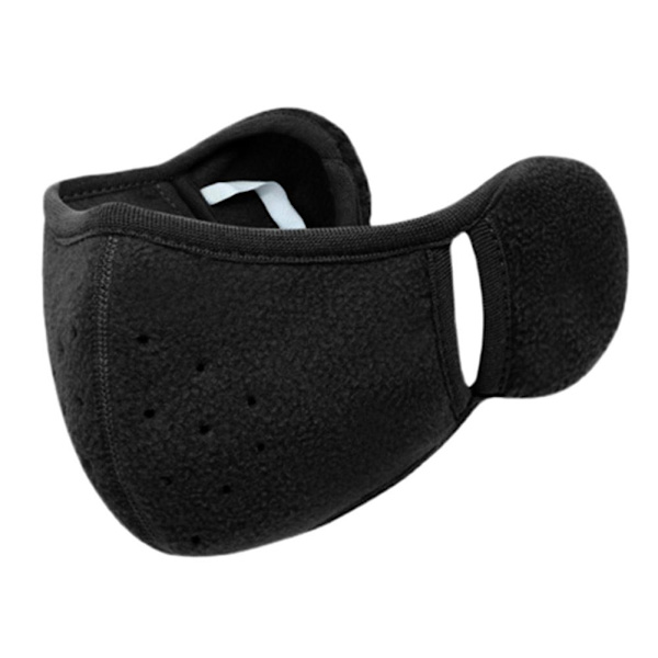 Ansiktsskydd med öronvärmare Vindtät Bandana Öronmuffar Varm Mask Vinter A7G3 Black One size