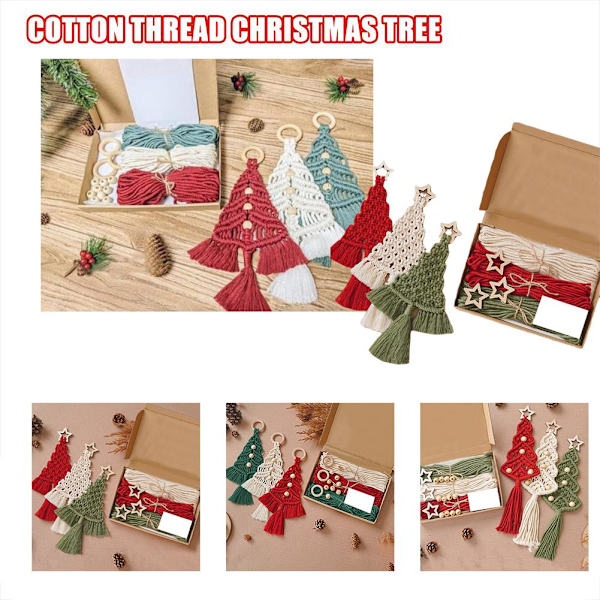 Macrame Kit Christmas Tree Decoration 3 Set Christmas Tree Craft B 1set
