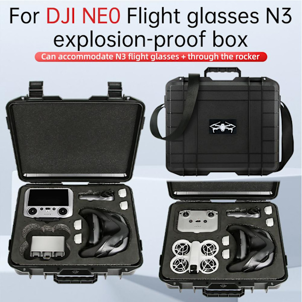 Neo Case, Portabel explosionssäker förvaringslåda Neo Axelväska för DJI Neo Fly More Combo Drone och RC-N3 Fjärrkontroll Flygglasögon