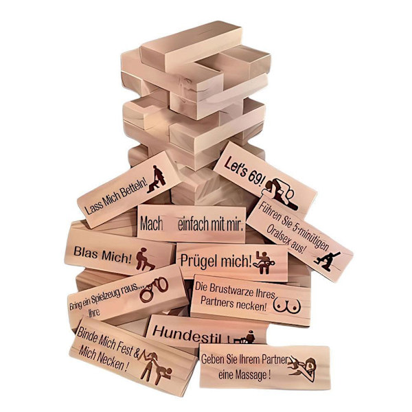 Super Naughty Block Tower Game Alla hjärtans dag Dejt Kväll Staplingsblock 48 st G G4G8