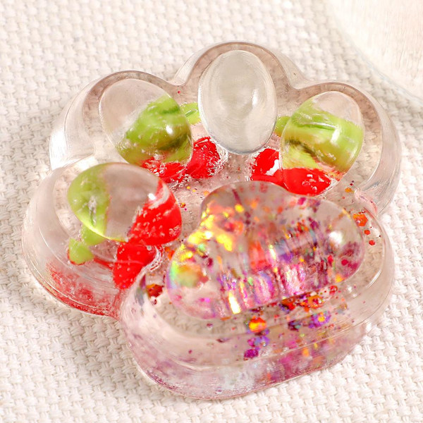 Kattfot Klämleksaker, Kattfot Kläm Silikonleksak, Taba Squish strawberry 1pcs