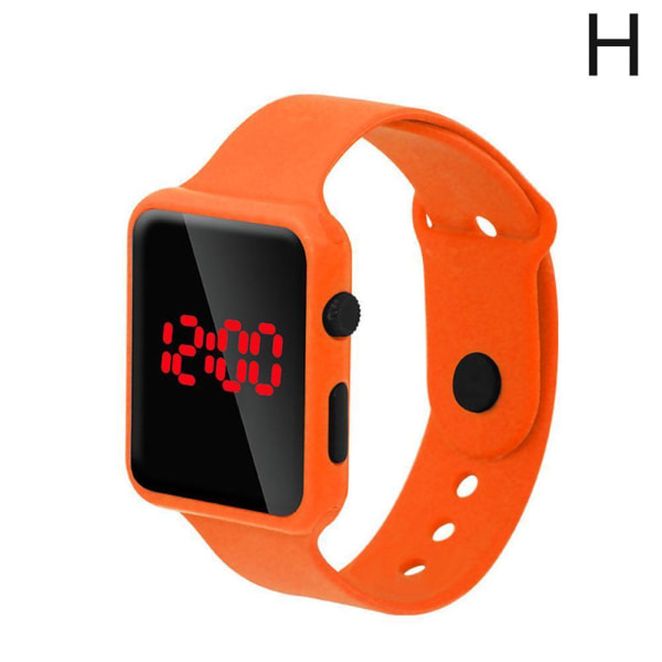 Mode fyrkantig LED digital watch Unisex silikon armband handled Orange One size