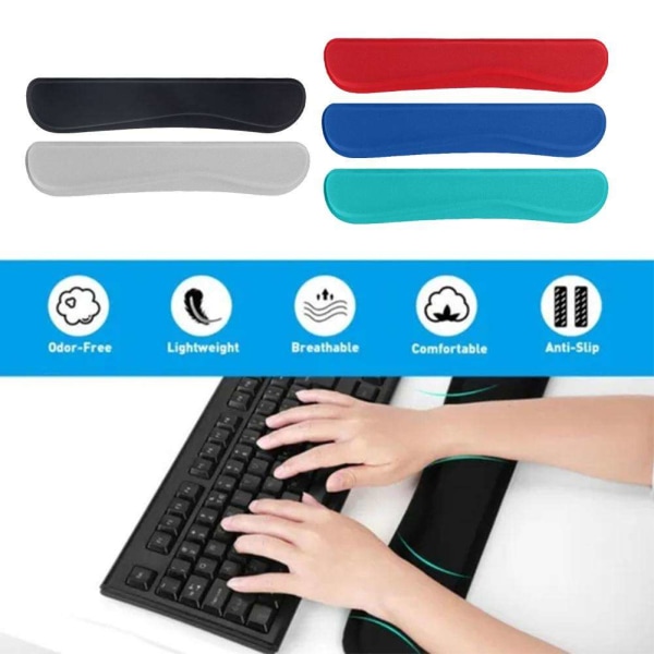 1X tangentbord Handledsstöd för mus Handledsstöd för Office E black one-size