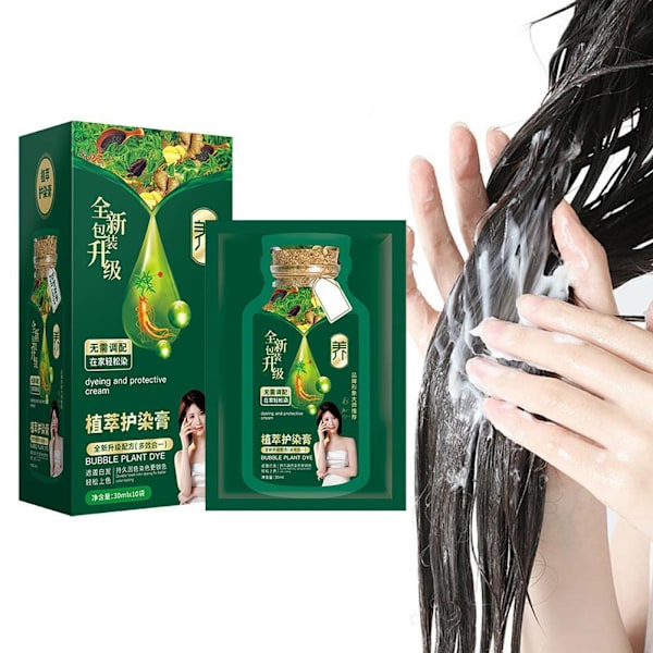 DIY Hårfärg, Ingen Hårbottenfläck, Växtbaserad Färg, Helt Ny < }( й ; υ`- black tea 30ml*10pcs