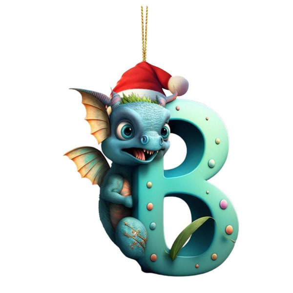 26 bokstäver jul söt drake baby hängande prydnadsträd Nytt M 1pc