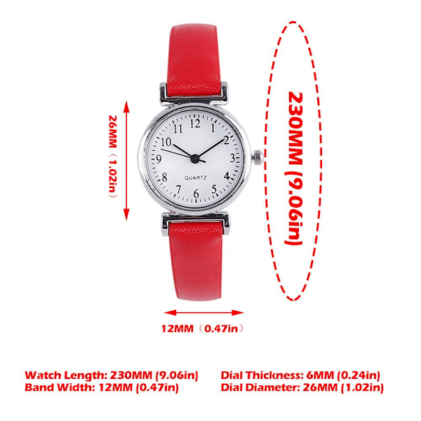 Damklockor Dam Small Quartz Analog Klocka Mode Red One size