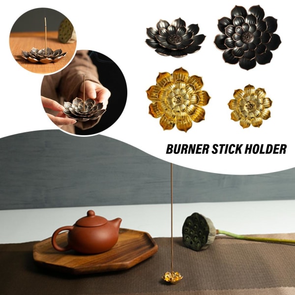 Rökelsebrännare Stickhållare Aromaterapi Lotus-Insence Burner A big gold One-size