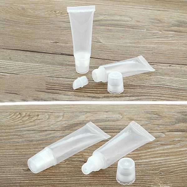 Tomt kosmetiskt läppglansbalsam Chapstick-behållare Reseflaska TransparentA 8g 10pcs
