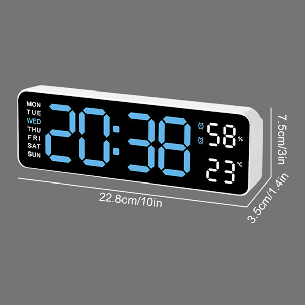 Med kalenderdatum Temperatur LED Stor Display USB Digital Väggklocka R9 White shell orange lamp 1pcs