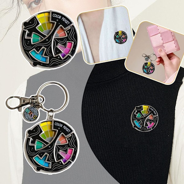 Färgad Fidget Emaljnål, för konstnärer med nyckelring, ångestlindrande märken Hot keychain One size