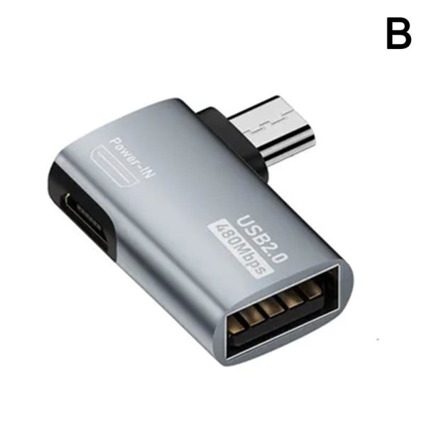 OTG TypeC Adapter 2 i 1 Micro USB till USBC Adapter Mobiltelefon F right one-size