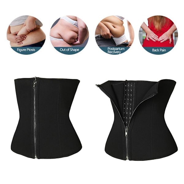 Bastu svettbälte för viktminskning Neopren waist trainer Body Sha blackL L