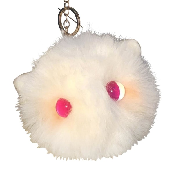 Söt katt Nyckelring Pompom Ball Bag Charm Nyckelring Hänge Present s,1 G ONE-SIZE