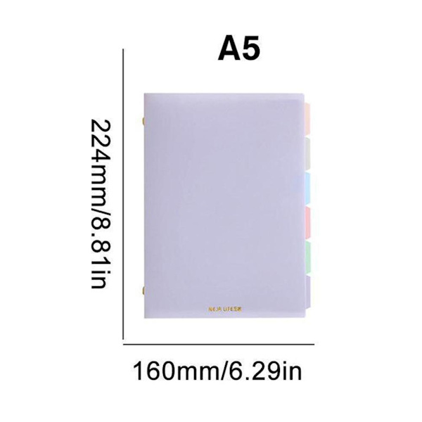 A5 Lösbladsringpärm Anteckningsbok Pastellfärger Skolmaterial Lot S6 Blue  A5