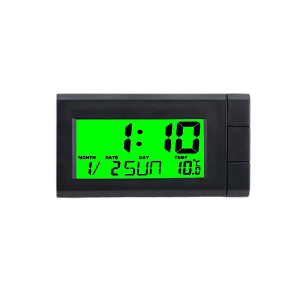 2-i-1 Digital LCD Elektronisk Klocka Termometer Bilklocka Noctilucent Dec ` green 1pcs