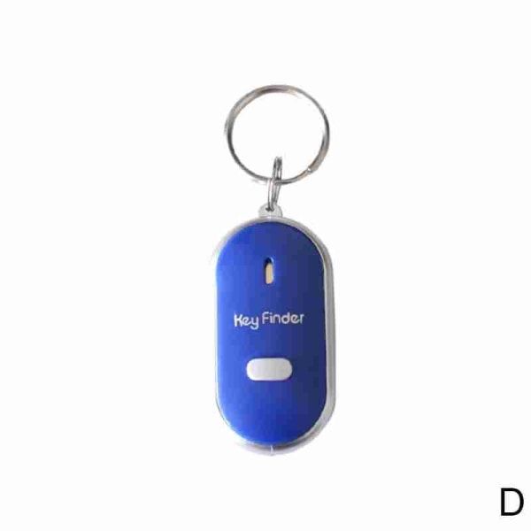 LED Anti-Lost Key Finder Locator Nyckelring Whistle Sound Keyring blue One-size