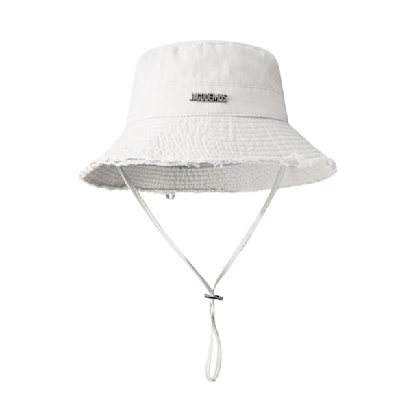 Koreansk Version av Fiskarhatt Dam Vikbar Retro Allt-match white 1PC