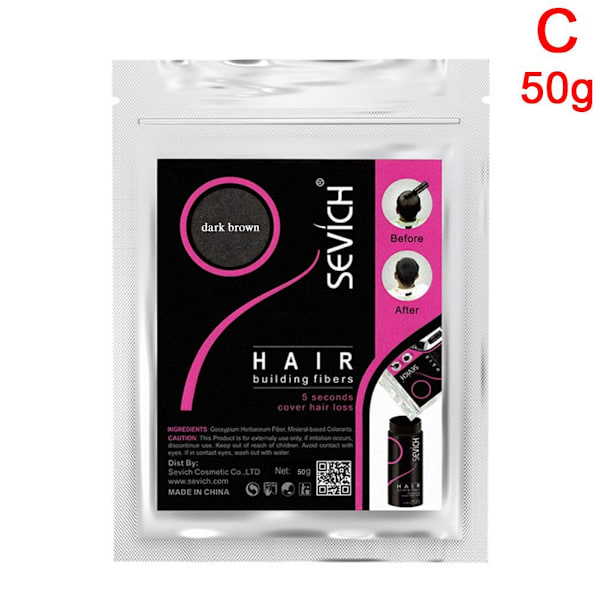 50g/100g Hårbyggande Fibrer Refill Påse Hår Växtfiber Svart dark brown 100g