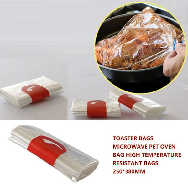 1/5/10 st Värmebeständiga stekpåsar för mikrovågsugn Matlagning Fågel Kyckling Kalkon Kött N6F4 TransparentA One-size 10pcs