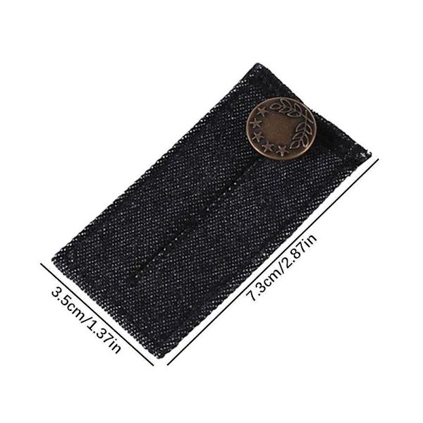 Denim Knappförlängare Spänne Metall Justerbar Snabb~ black One-size