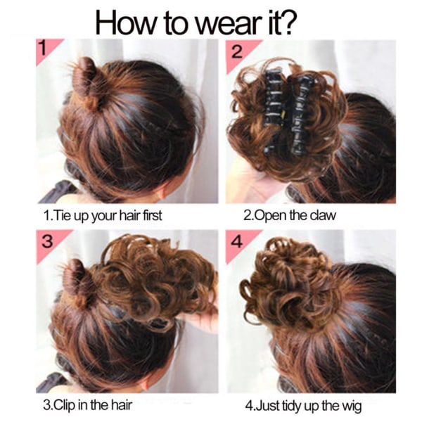 Clip In Hair Messy Bull Hair Extensions Updo Scrunchie Hairpiece dark brown 1pcs