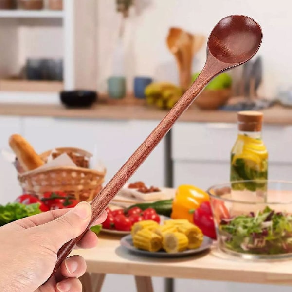 Lång Träsked Provsmakningsskedar Blandning Honung Kaffe Sked Provsmakningsskedar Lot I9
