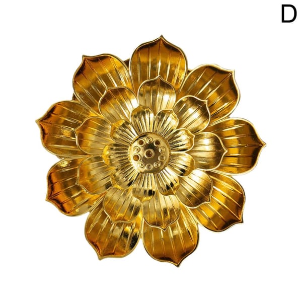 Rökelsebrännare Stickhållare Aromaterapi Lotus-Insence Burner A big gold One-size