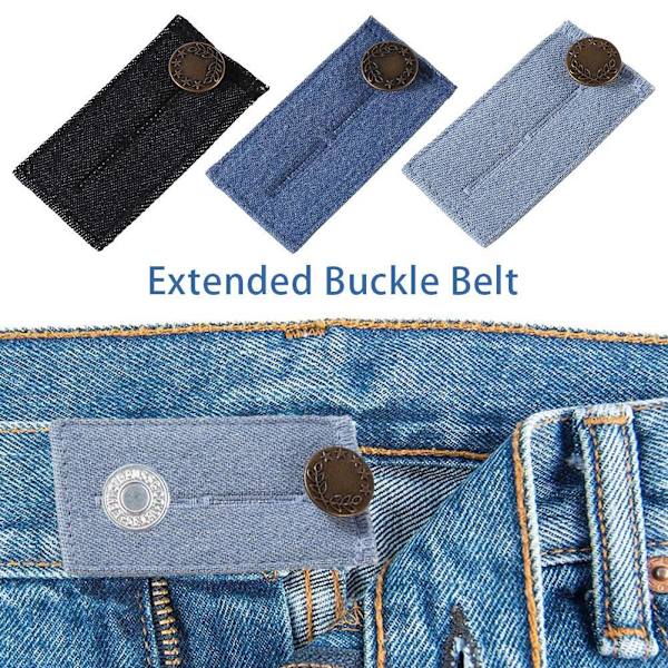 Denim Knappförlängare Spänne Metall Justerbar Snabb~ black One-size