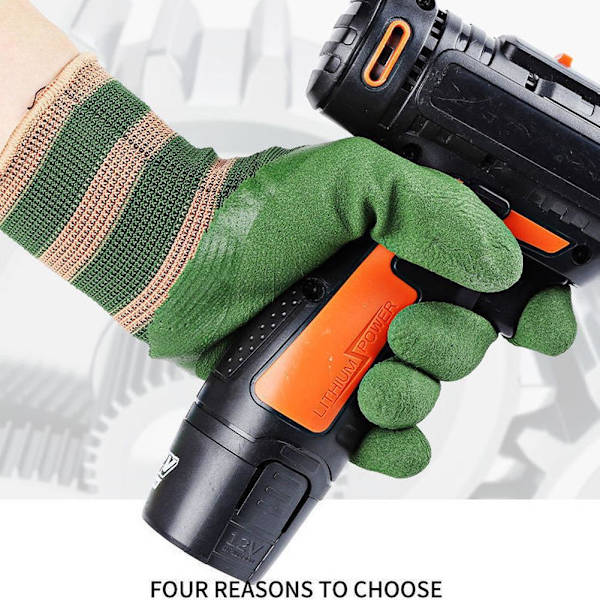 1 par skyddande säkerhetshandskar för arbete, färgning, nylon, mekanikerhandskar U4L8 army green 1 pair