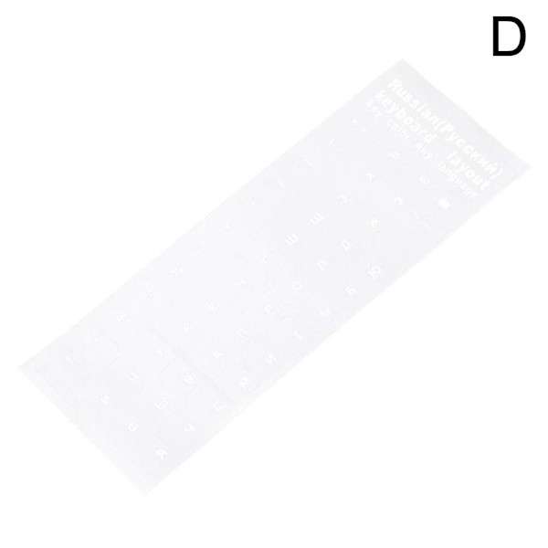 Ryska tangentbordsdekaler transparenta röda bokstäver dator bärbar dator white one-size