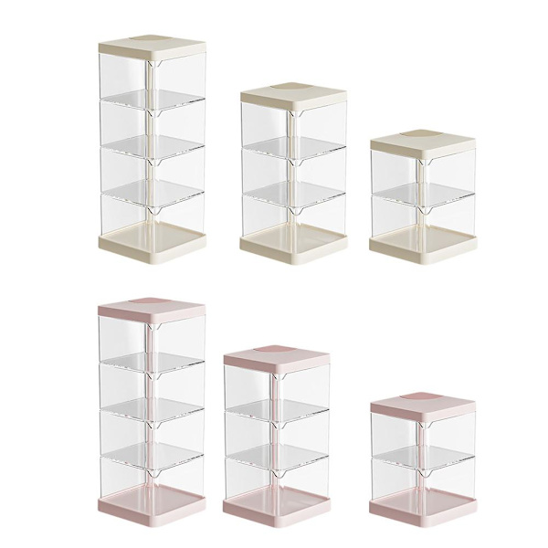 Puderpuff Förvaringslåda Smyckeskrin För Kvinnor Ny Sminklåda Roterande X2F3 white4 1pcs