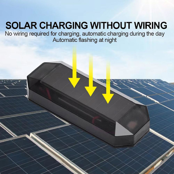 Solar Varningslampa för Bil Universal LED Bil Stöldskyddslampa H5e7 Black One size