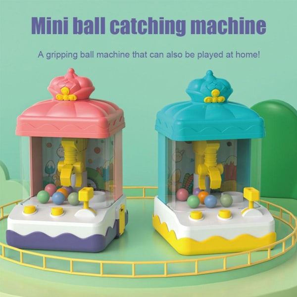 Mini Toy Claw Machine Grab Ball Catcher Candy Doll Catch Toy blue one-size