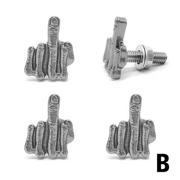 2X 40 ST Mittelfinger, Fuck You, Finger Up, Nummernschild, Tag Sliver Bolt, Scre