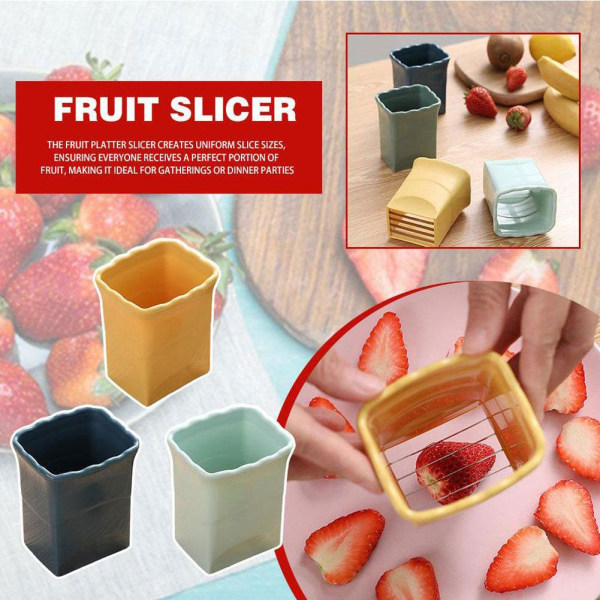 Cup Slicer Handhållen, ägg- och fruktskärare, rostfritt stål green 1pc