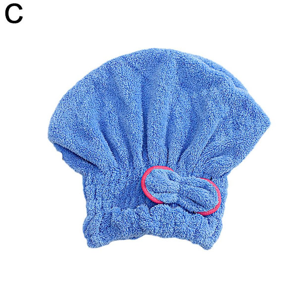 Varmt snabbtorkande hår Turban Hårtorkande Handdukar Wrap Hat Bull Caps blue 1PC