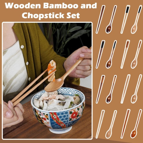 1 st träpinnar sked bärbar bambu och ätpinnar Set O Lotus wood natural onesize