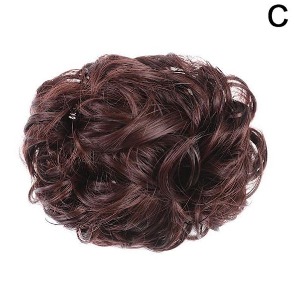 Clip In Hair Messy Bull Hair Extensions Updo Scrunchie Hairpiece dark brown 1pcs