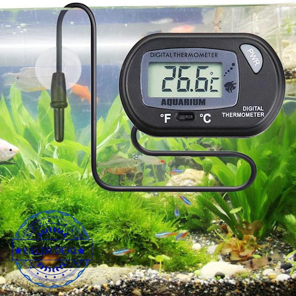 Digital LCD-skärmsensor Akvarietermometer Kabelansluten Fisk Temperaturmätare Temp C5 yellow One-size