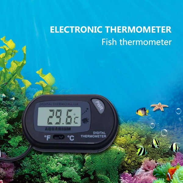 Digital LCD-skärmsensor Akvarietermometer Kabelansluten Fisk Temperaturmätare Temp C5 yellow One-size