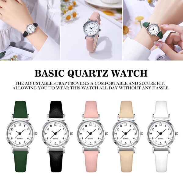 Basic Quartz Watch Dam Small Square Armbandsur Läder Student Pink One size