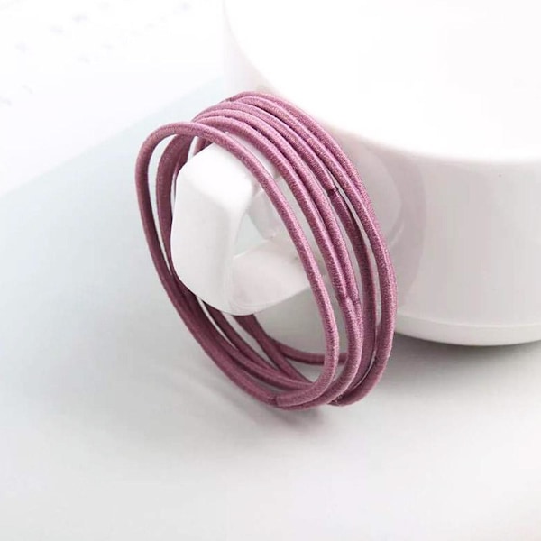 Enkel liten cirkelhårrep ung flicka hög elastisk läderhå black one-size