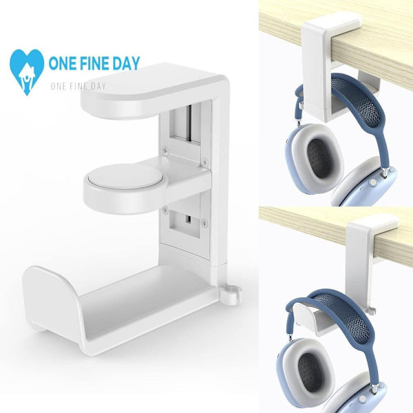 Universellt Hörlursställ PC Gaming Bord Skrivbordsklämma Fäste Hörlursställ Hållare Rack A6d4 white one-size