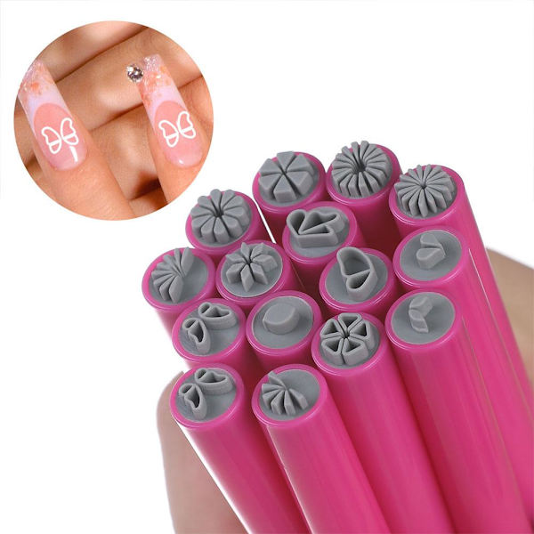 Nagelkonststämpelstiftset – Precisionsverktyg för nageldesign med lätt penB 15pcs